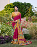 Silken Mist Art Silk Saree for Semi Formal Wear