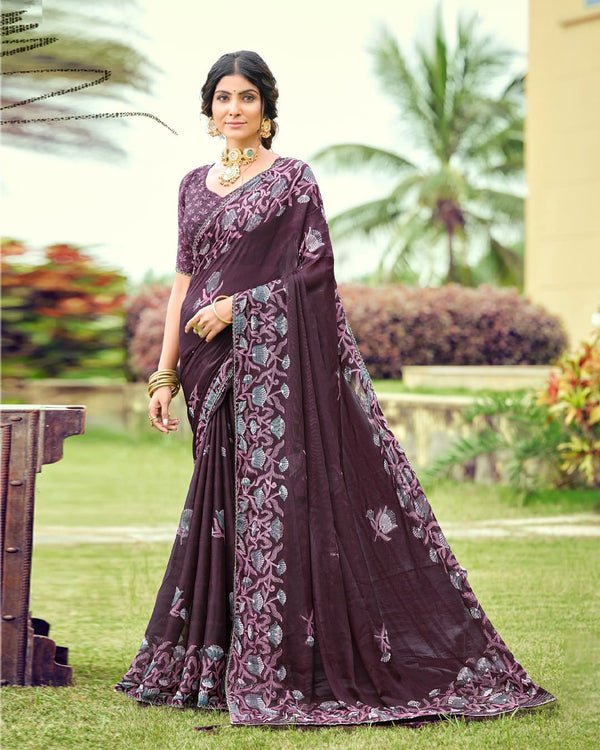 Georgette Glow Saree for Daily Wear