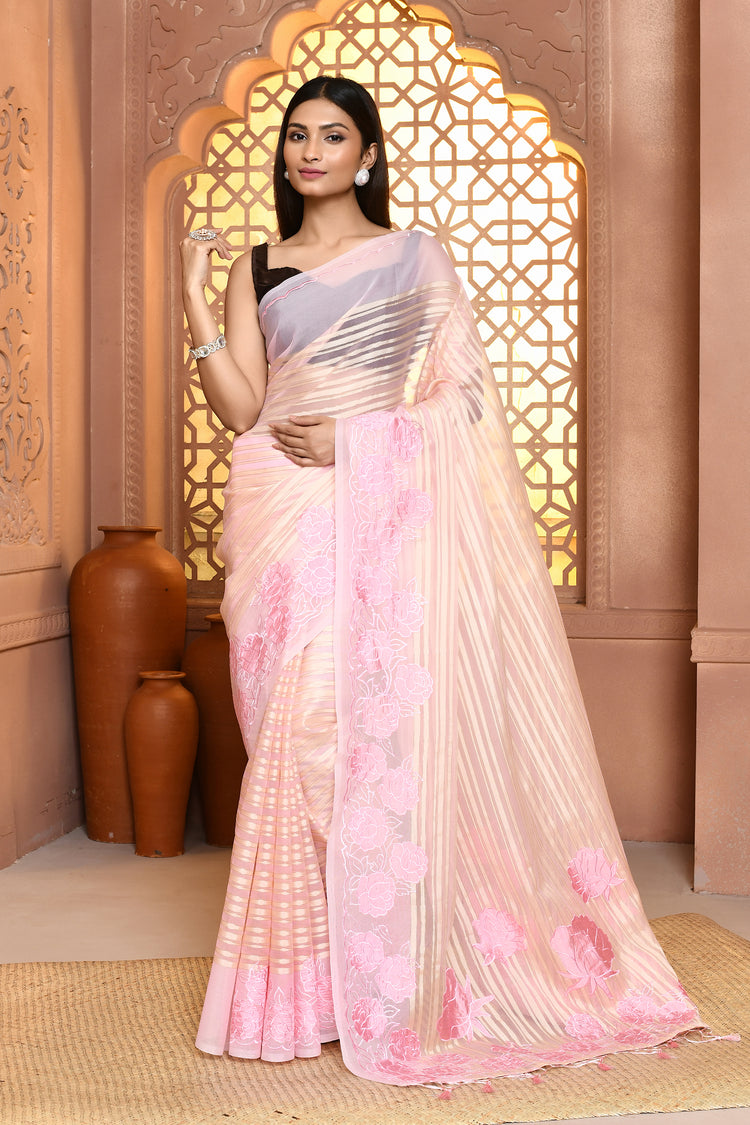 Fancy Brasso Delight Cotton Saree For Semi Formal Wear