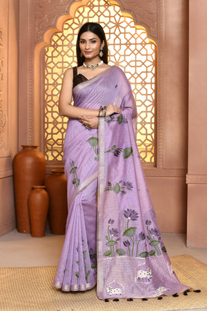 Floral Jamdhani Grace Cotton Saree For Semi Formal Wear