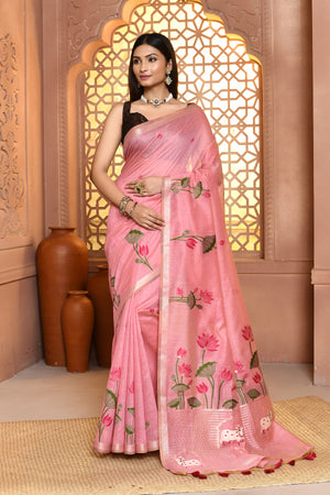 Floral Jamdhani Grace Cotton Saree For Semi Formal Wear