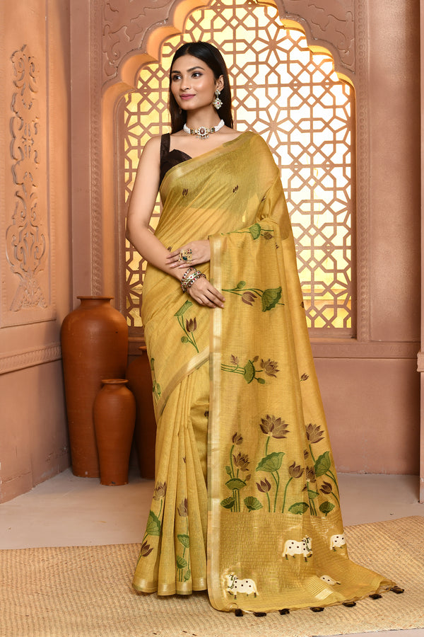 Floral Jamdhani Grace Cotton Saree For Semi Formal Wear
