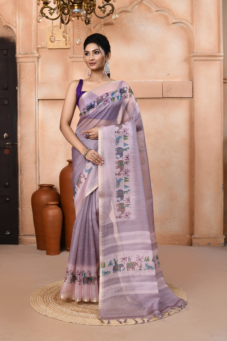 Gaja Jamdhani Silk Saree For Semi Formal Wear