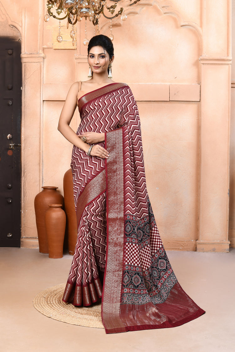 Softsilk Zariloom Silk Saree For Semi Formal Wear