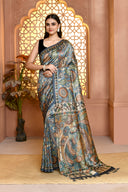 Linen Bloomprint Lilen Saree For Semi Formal Wear