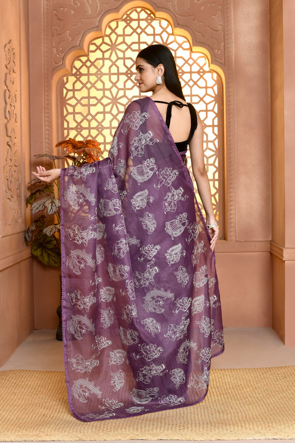 Kotta Patternelegance Kota Saree For Semi Formal Wear