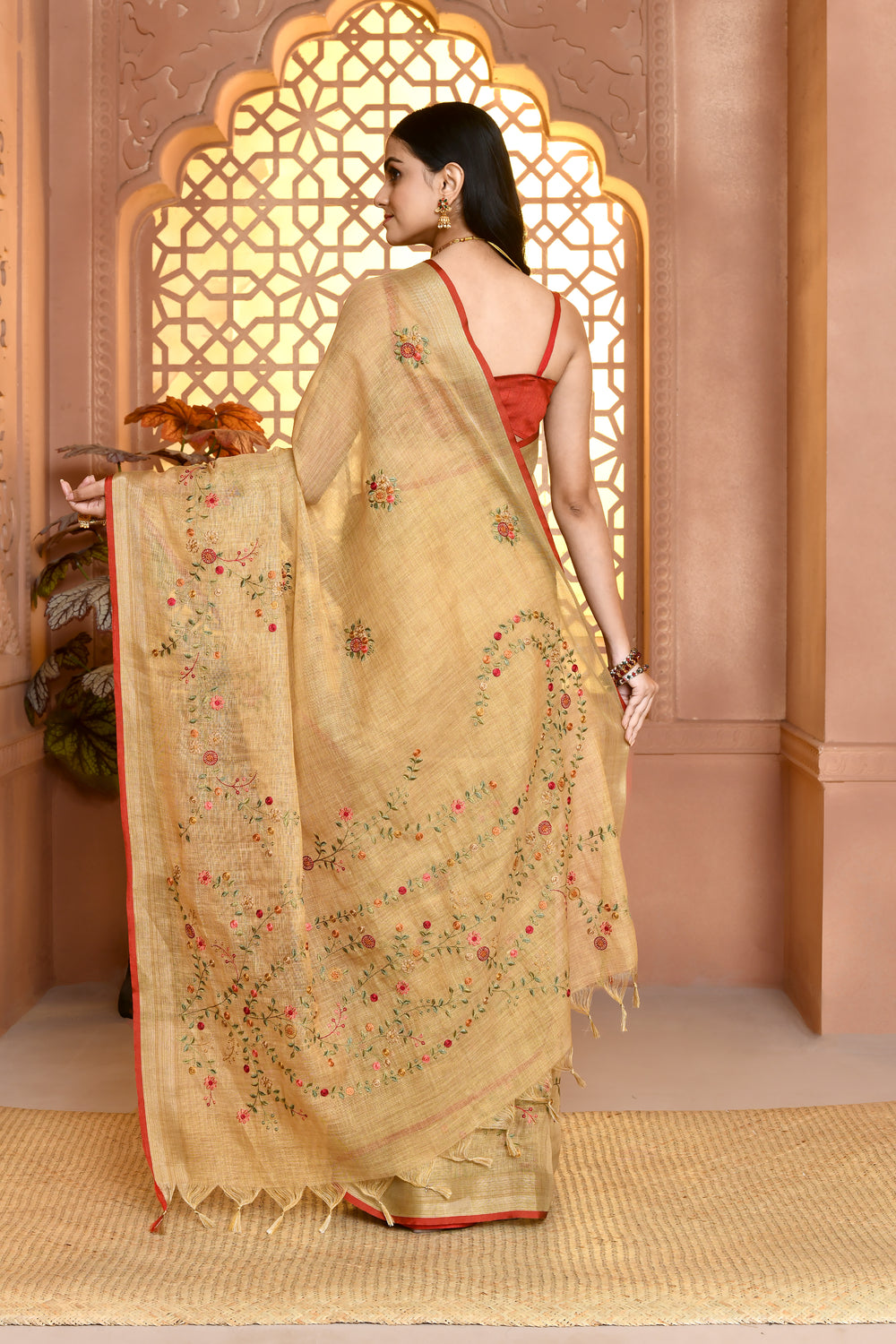 Lilen Printcharm Lilen Saree For Semi Formal Wear