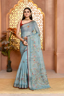 Lilen Printcharm Lilen Saree For Semi Formal Wear