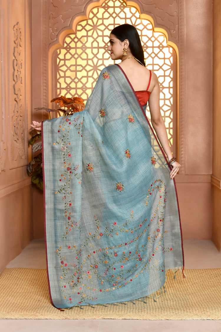 Lilen Printcharm Lilen Saree For Semi Formal Wear