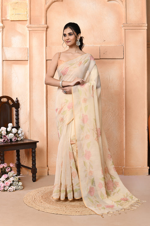 Linen Aarigrace Saree For Festive Wear