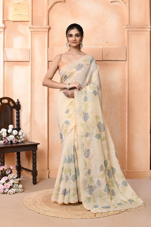 Linen Aarigrace Saree For Festive Wear