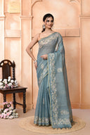 Linen Aaricraft Linen Saree For Festive Wear