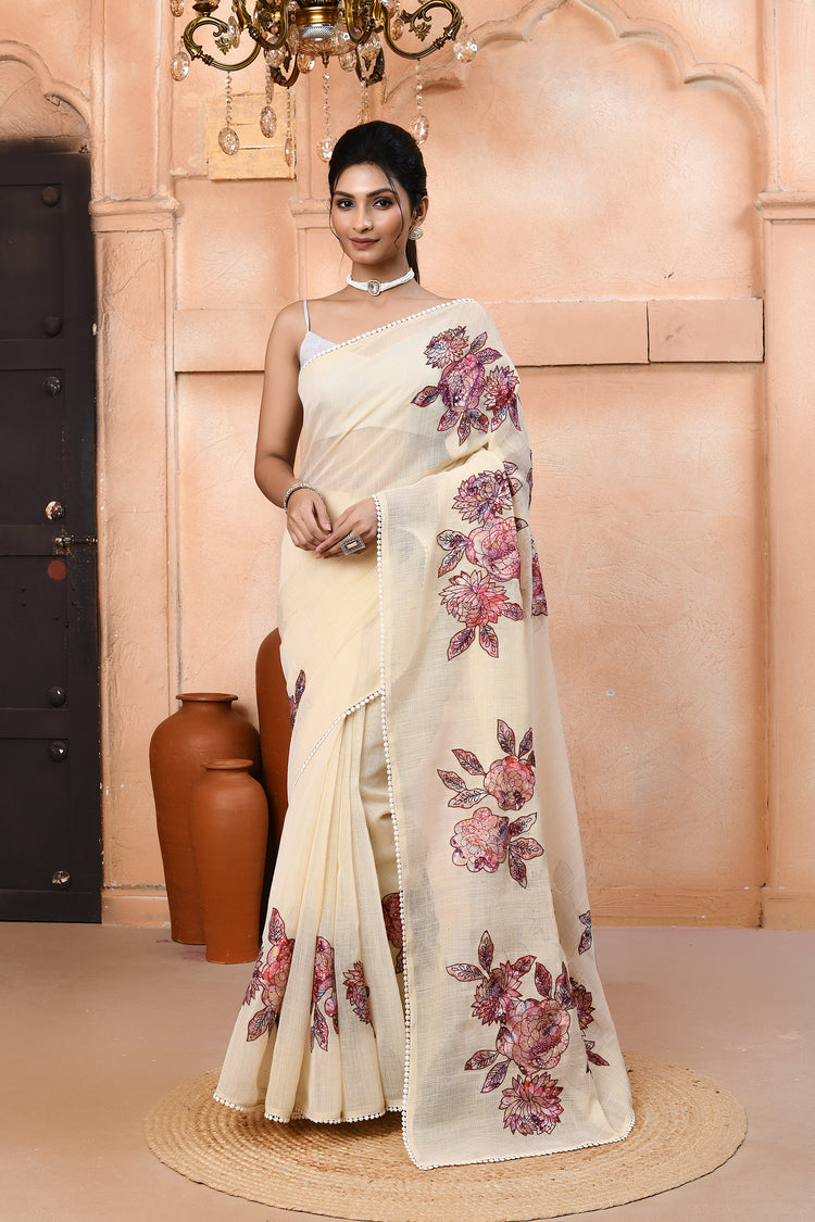 Minimalloom Linen Saree For Daily Wear