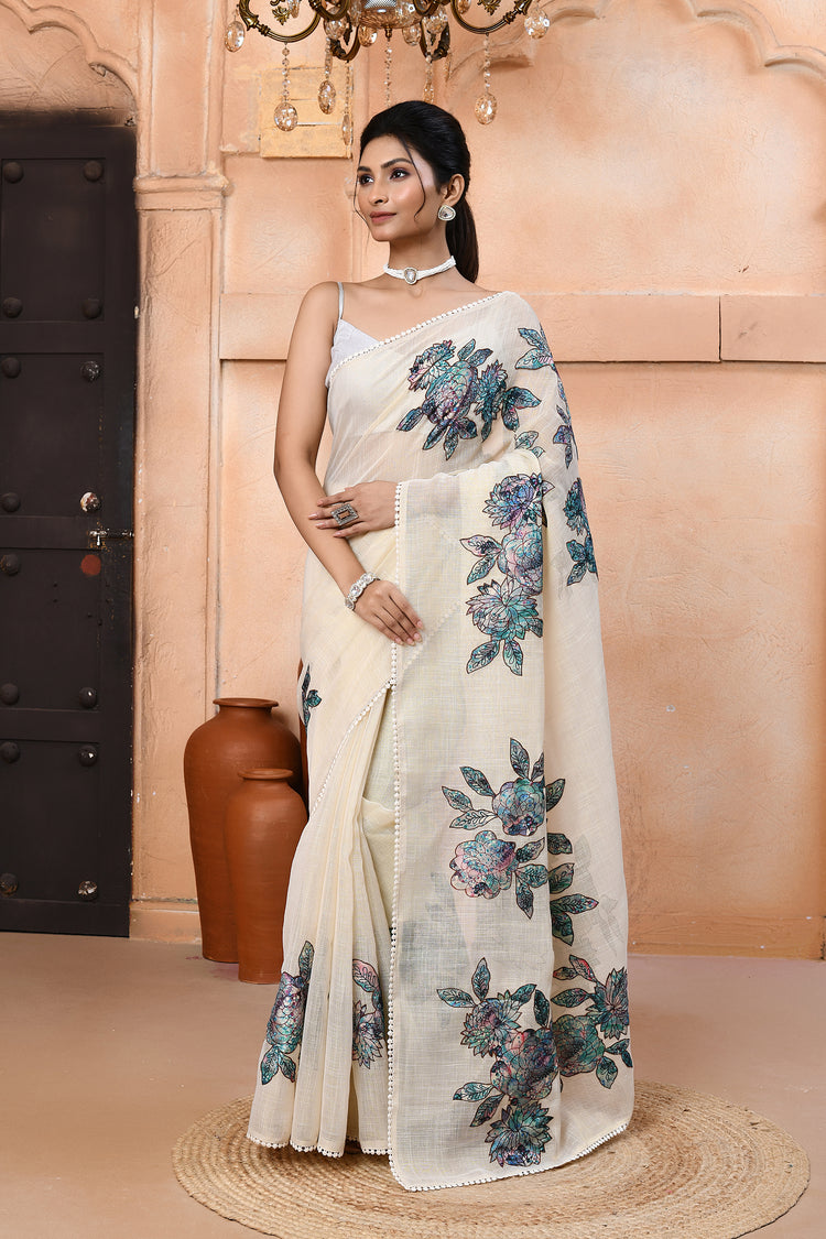 Minimalloom Linen Saree For Daily Wear