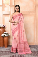 Linen Printaura Saree For Daily Wear
