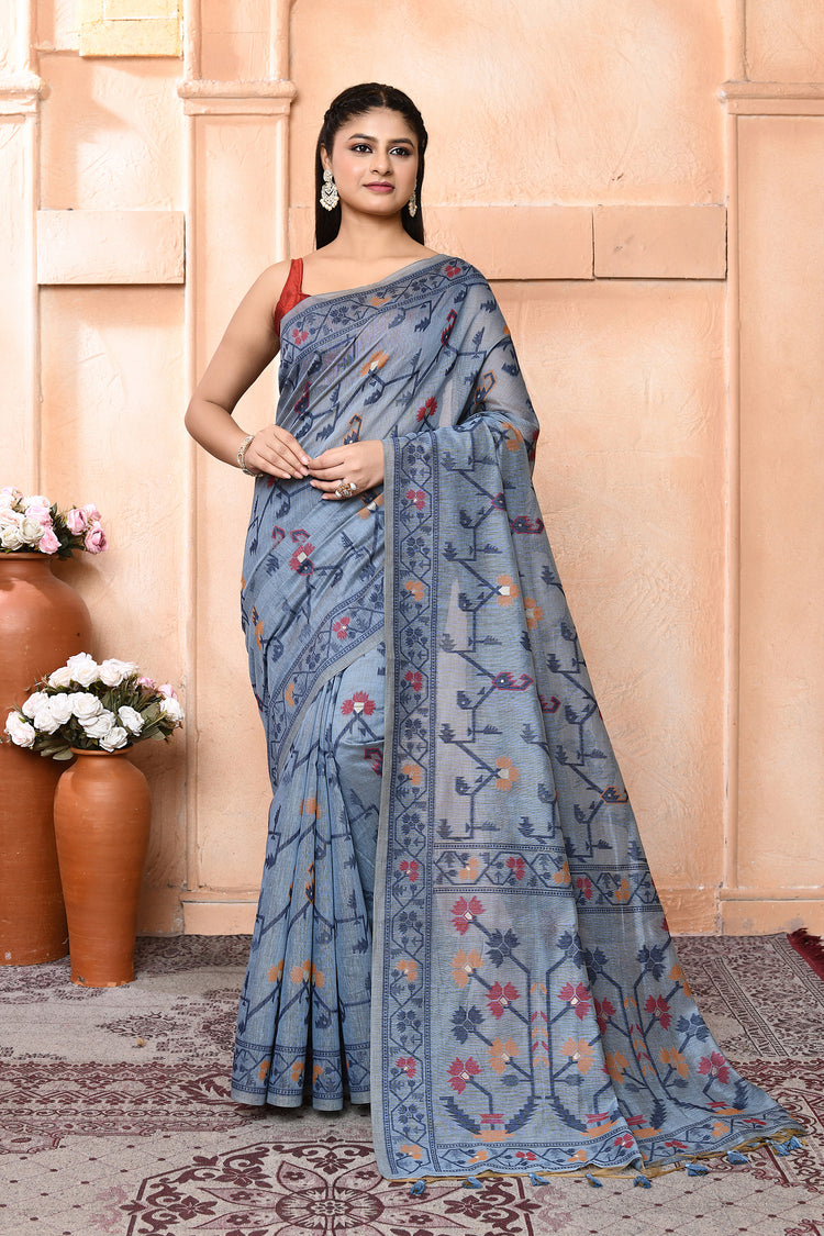 Jamdhani Reshamgrace Cotton Saree For Festive Wear