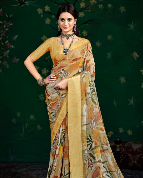 Alpino Soft Crepe Georgette Saree For Daily Formal Wear