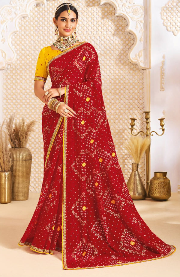 Knotra Heritage Georgette Saree For Festive Wear