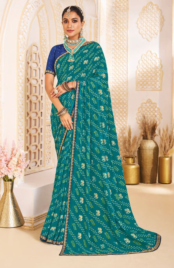 Bandhani Vireya Georgette Saree For Festive Wear