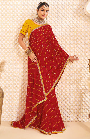 Bandhaura Georgette Saree For Festive Wear