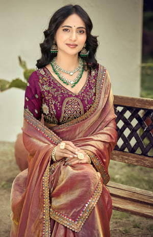 Tasvira Satin Saree for Festive Wear
