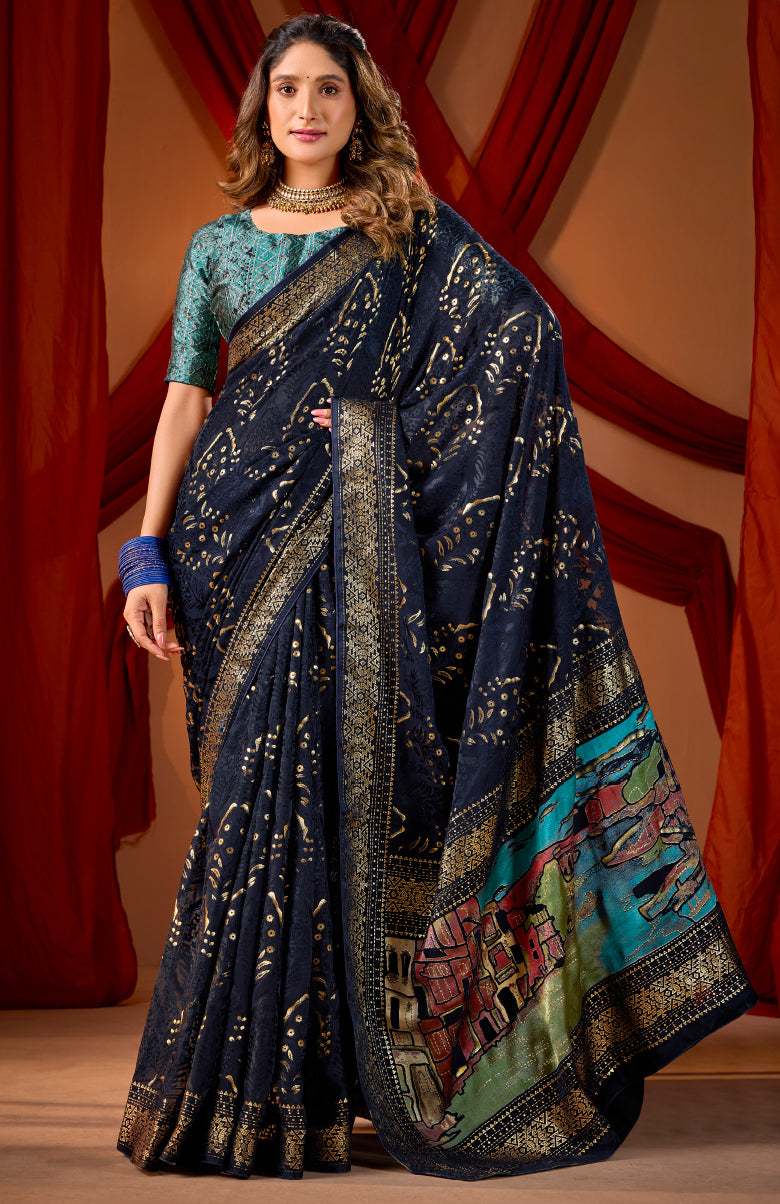 Naksh Brasso Saree For Semi Formal Wear