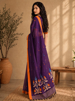 Floral Jute Cotton Handloom Jamdani Saree