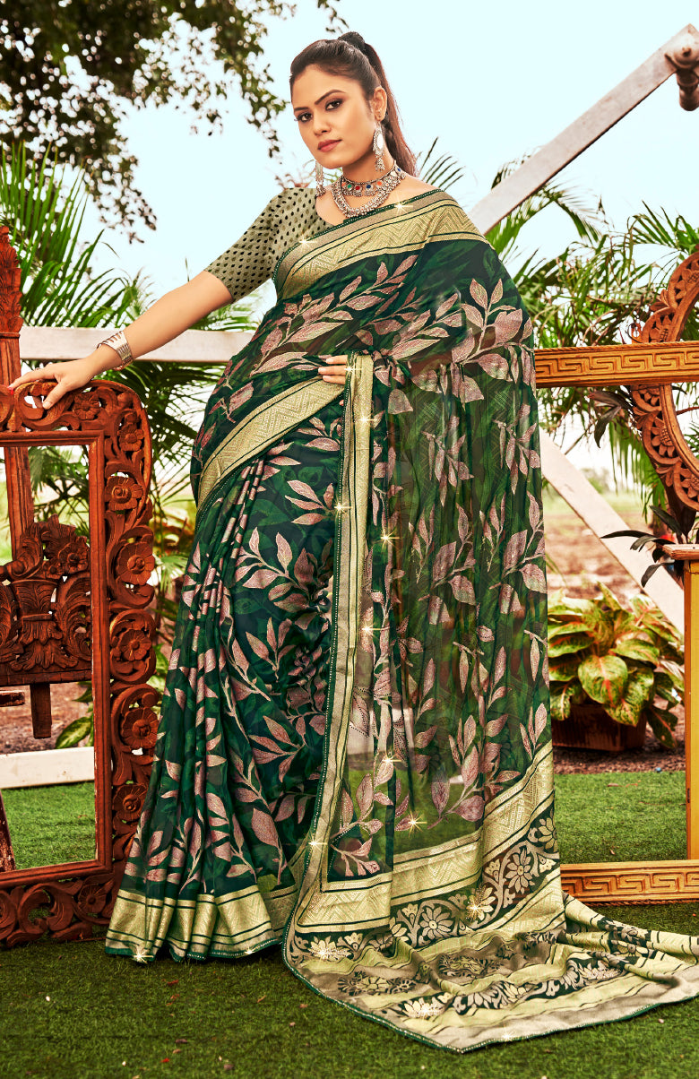 Vellura Brasso Saree For Festive Wear