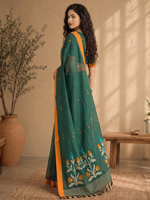 Floral Jute Cotton Handloom Jamdani Saree