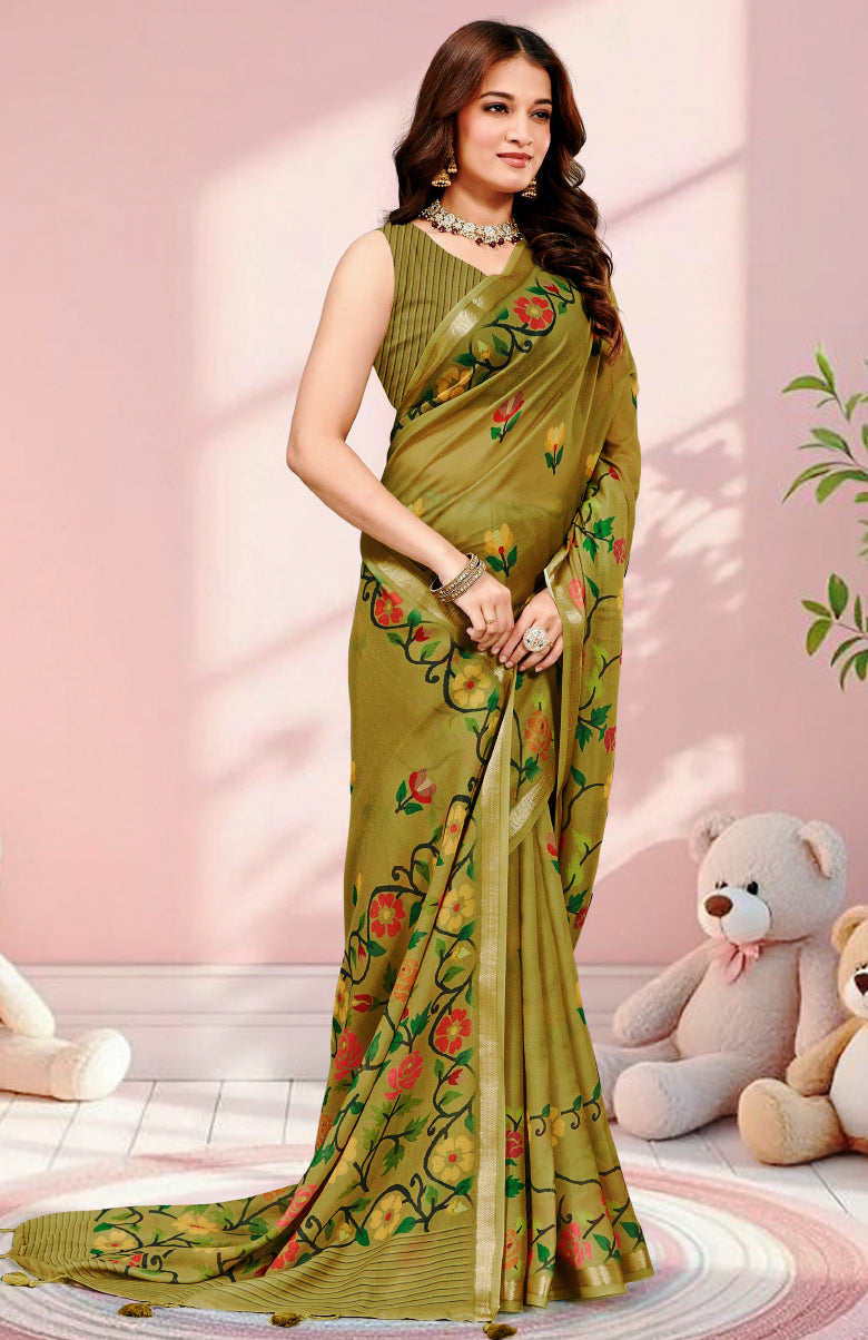 Classic Crepe Saree For Daily Wear
