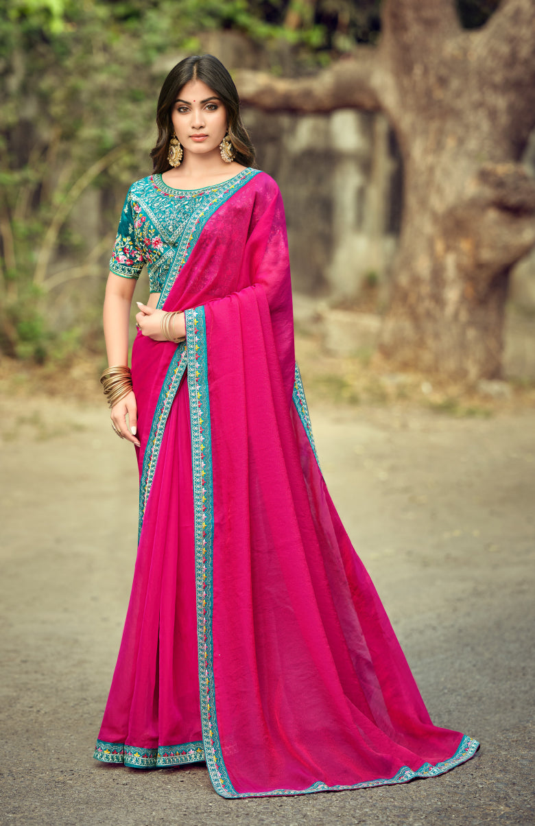 Ruhina Brasso Saree for Festive Wear