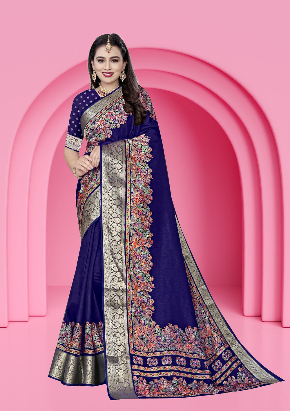 Vichitra Charm Silk Saree For Semi Formal Wear