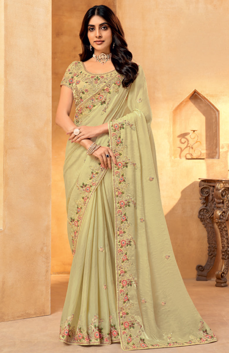 Samaira Tissue Saree For Semi Formal Wear