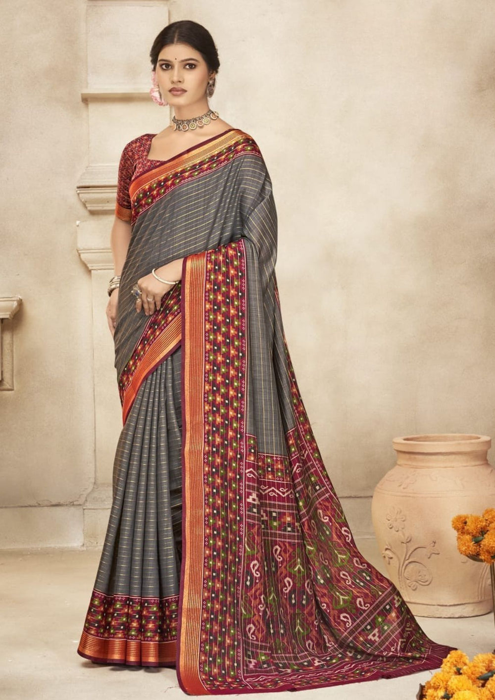 Rajwadi Patola Silk Saree For Semi Formal Wear