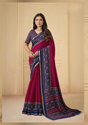 Suhana Weave Silk Cotton Saree For Daily Wear