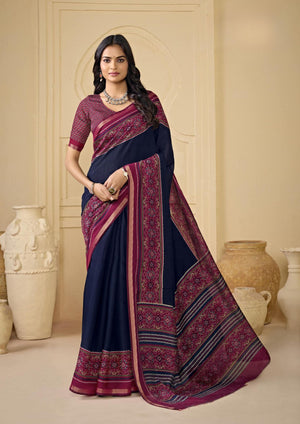 Suhana Weave Silk Cotton Saree For Daily Wear