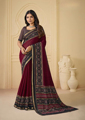 Suhana Weave Silk Cotton Saree For Daily Wear