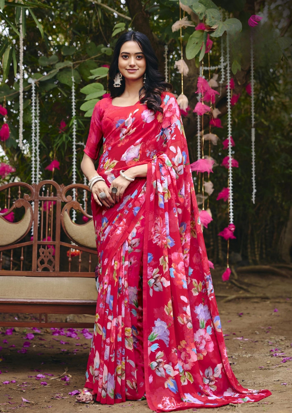 Rosiqueen Georgette Saree for Daily Wear