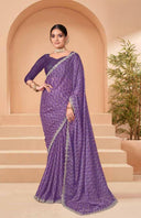 Leheriya Cascade Chiffon Saree for Festive Wear