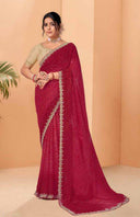 Bandhej Wave Chiffon Saree for Festive Wear