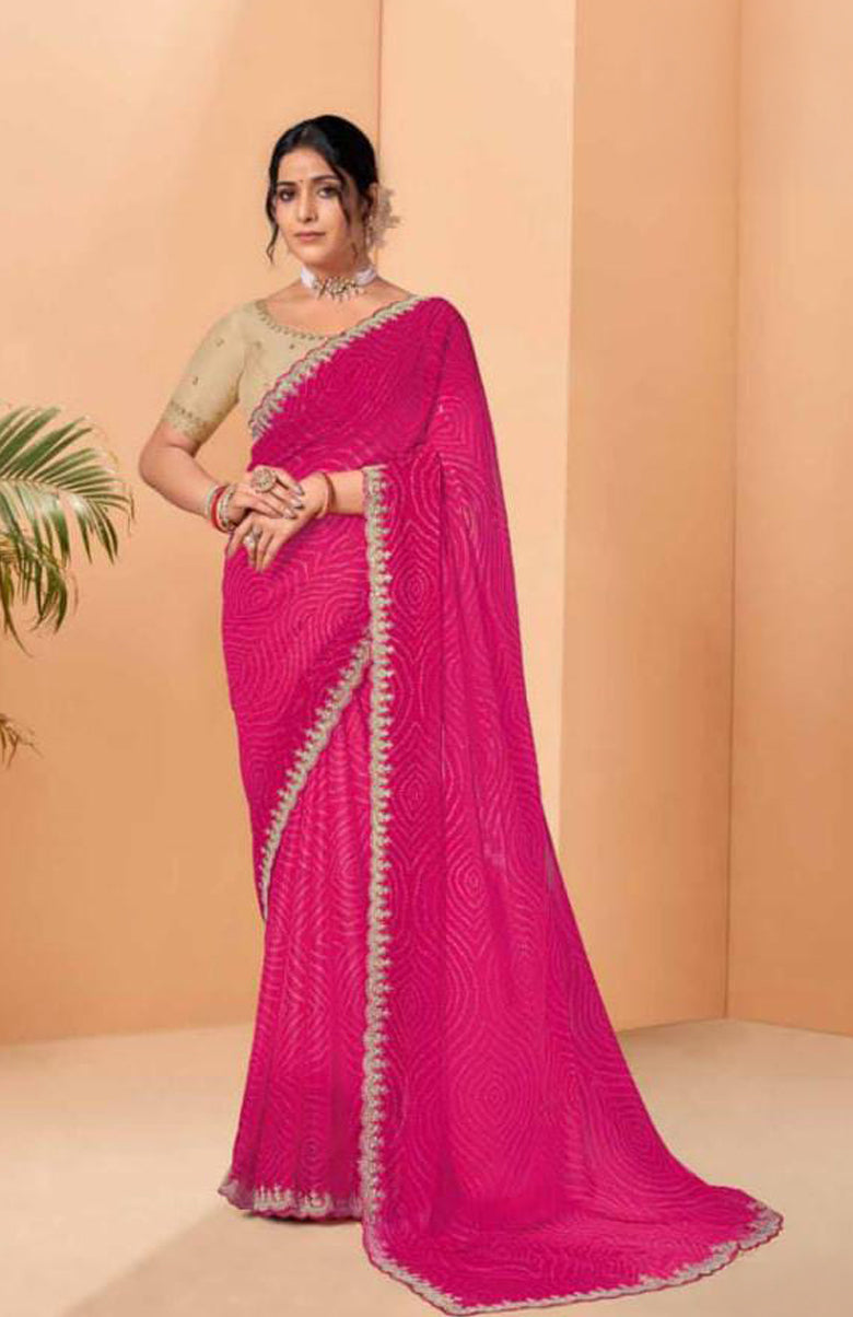 Bandhej Wave Saree
