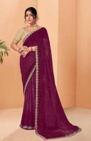 Bandhej Wave Chiffon Saree for Festive Wear