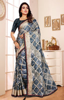 Elegant Texture Brasso Saree For Semi Formal Wear