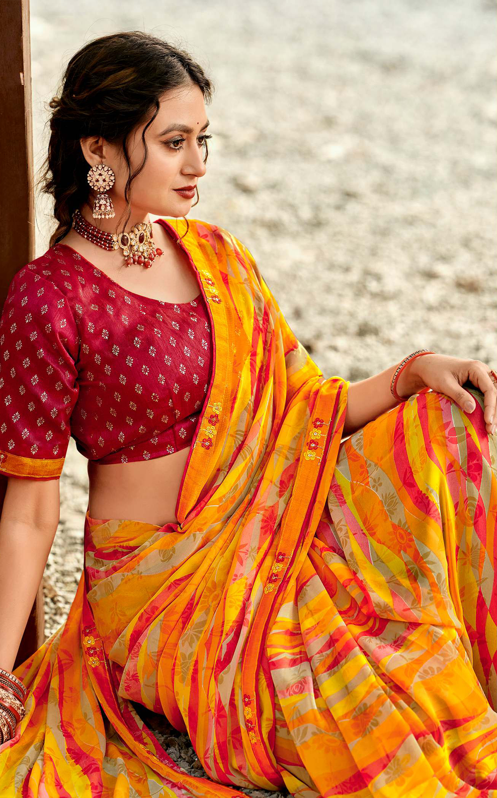 Petal Glow Georgette Saree for Daily Wear