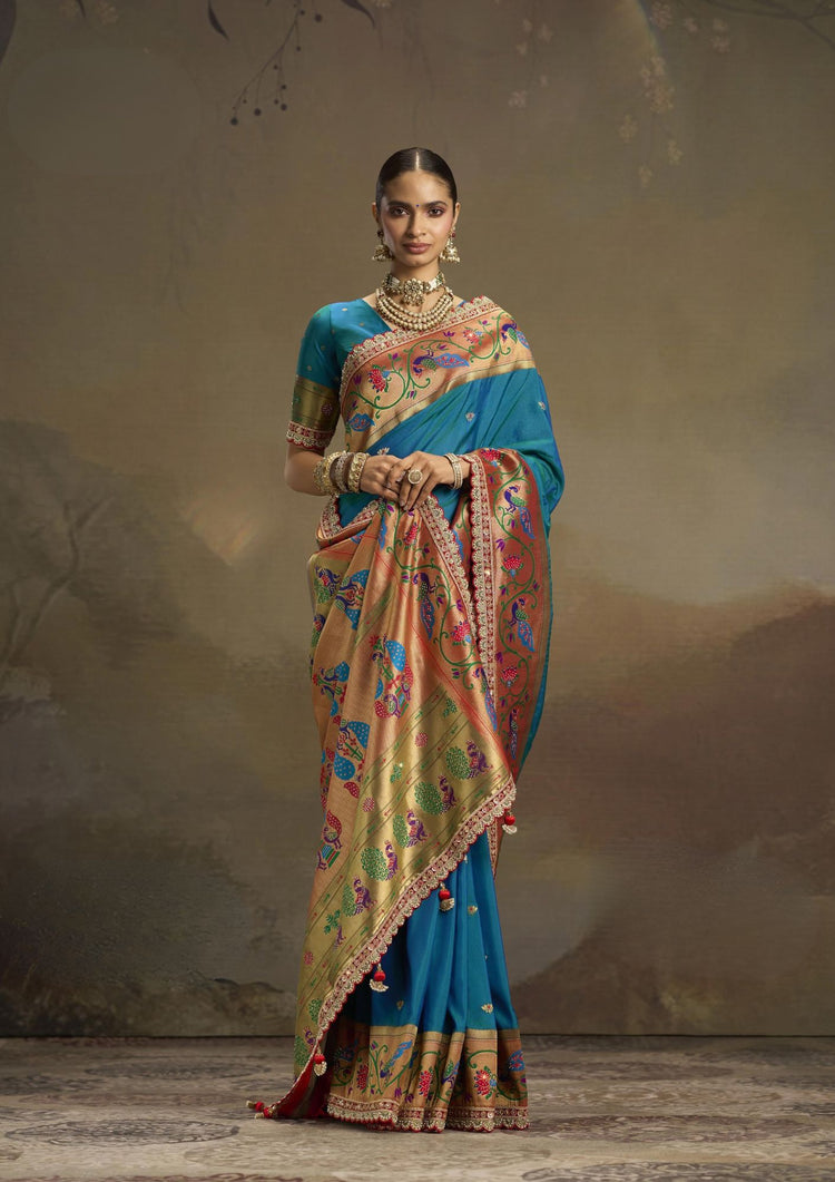 Diamond Glow Satin Saree For Wedding Wear