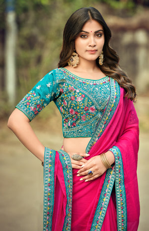 Ruhina Brasso Saree for Festive Wear