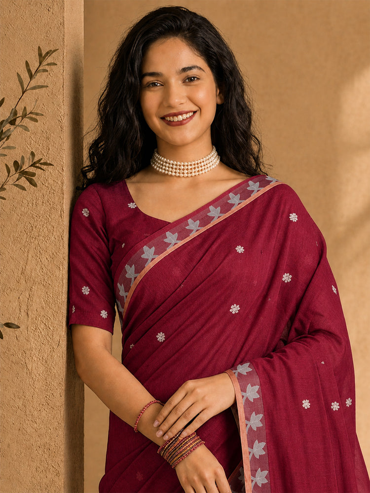 Cotton Jamdani Resham Weaving Saree