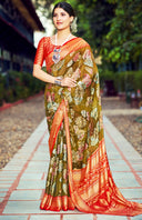 Bloom Brasso Saree For Semi Formal Wear