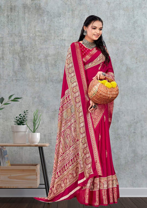 Moss Majesty Crepe Saree For Daily Wear