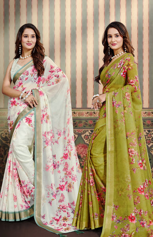 Varnika Border Geoegette Saree For Daily Wear